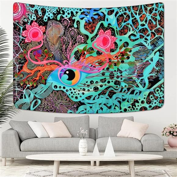 Abstract Trippy Tapestry Psychedelic Eyes Tapestry Trippy Cell Tapestries Hippie